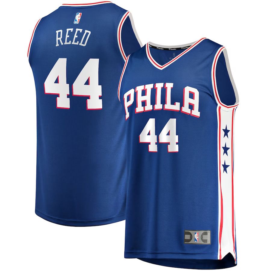 Men Philadelphia 76ers #44 Paul Reed Fanatics Branded Royal Fast Break Replica NBA Jersey